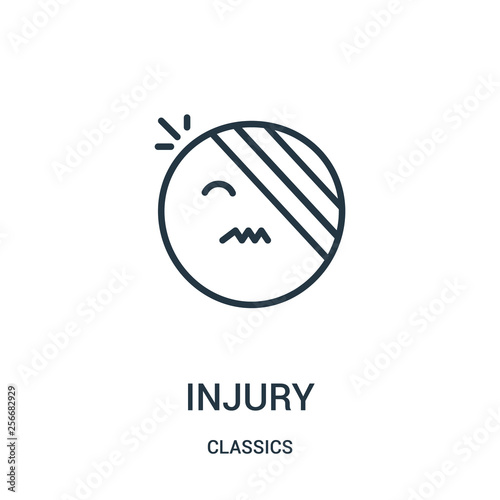 injury icon vector from classics collection. Thin line injury outline icon vector illustration. Linear symbol.
