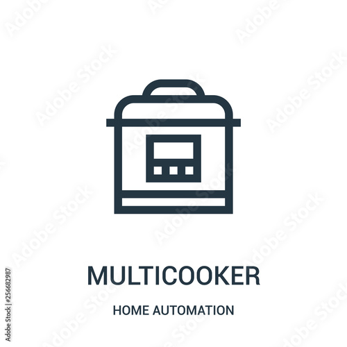 multicooker icon vector from home automation collection. Thin line multicooker outline icon vector illustration. Linear symbol.