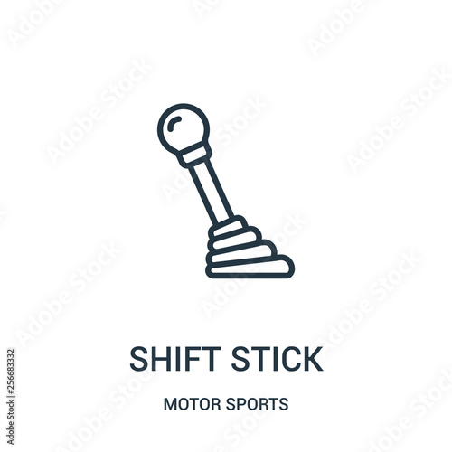 shift stick icon vector from motor sports collection. Thin line shift stick outline icon vector illustration. Linear symbol.