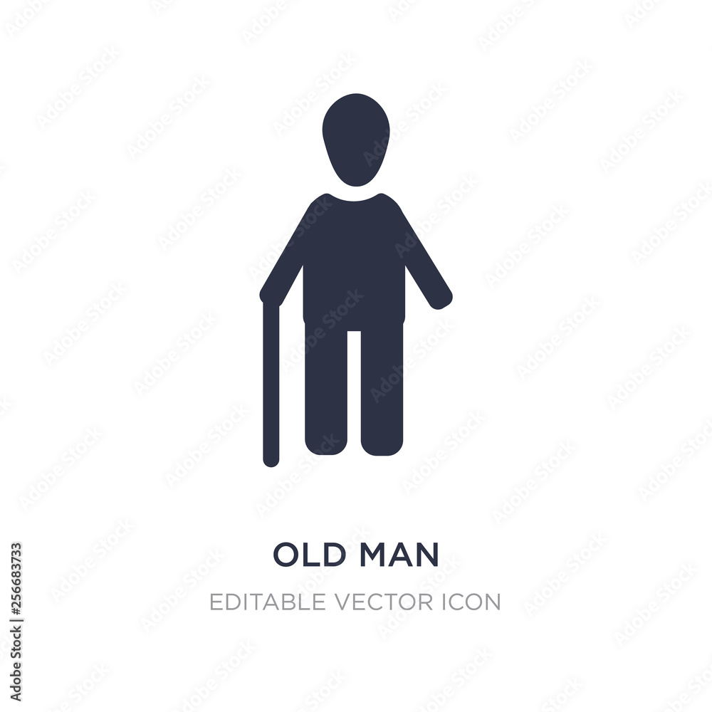 old man icon on white background. Simple element illustration from People concept. old man icon on white background. Simple element illustration from People concept.