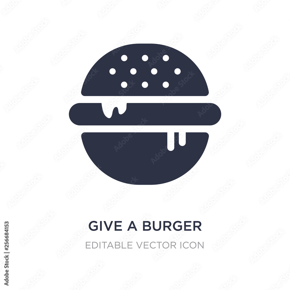 give a burger icon on white background. Simple element illustration from Food concept.