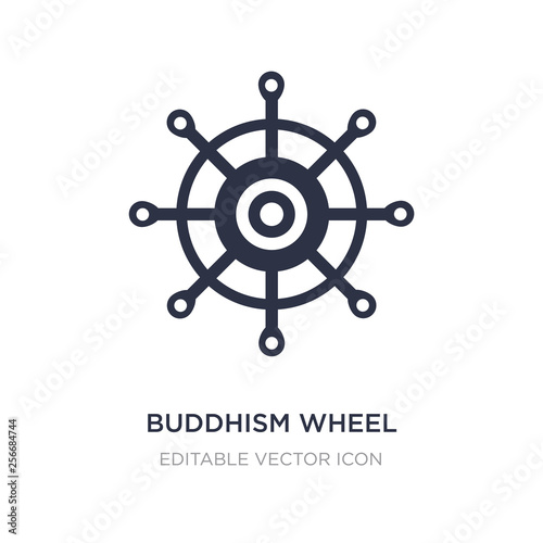 buddhism wheel icon on white background. Simple element illustration from Food concept.