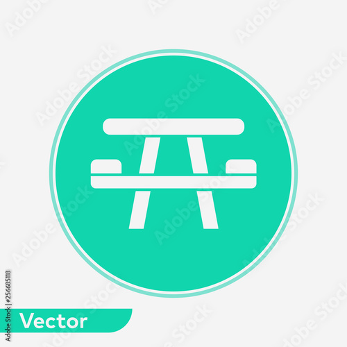 Camping table vector icon sign symbol