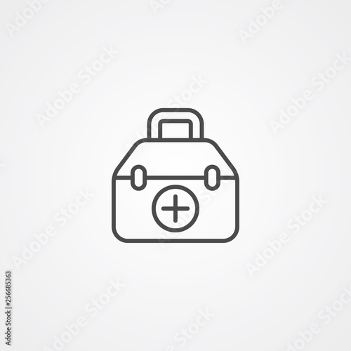 Medical bag vector icon sign symbol