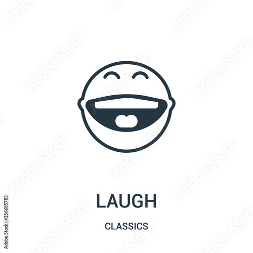 laugh icon vector from classics collection. Thin line laugh outline icon vector illustration. Linear symbol.