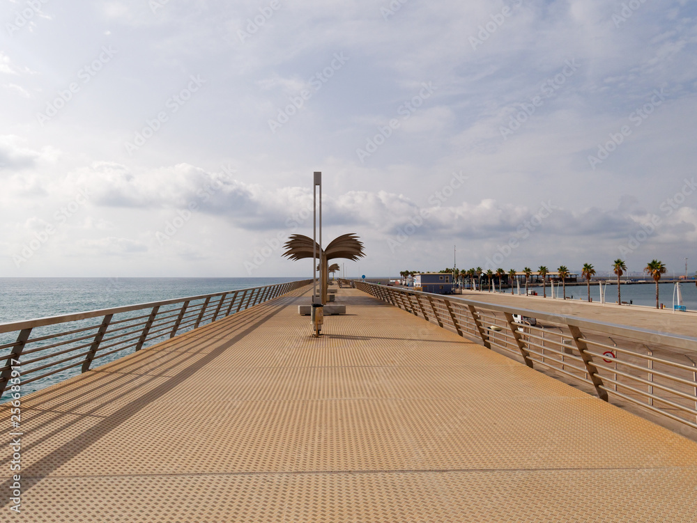a Beautiful promenade along the Mediterranean sea in Alicante. Spain.