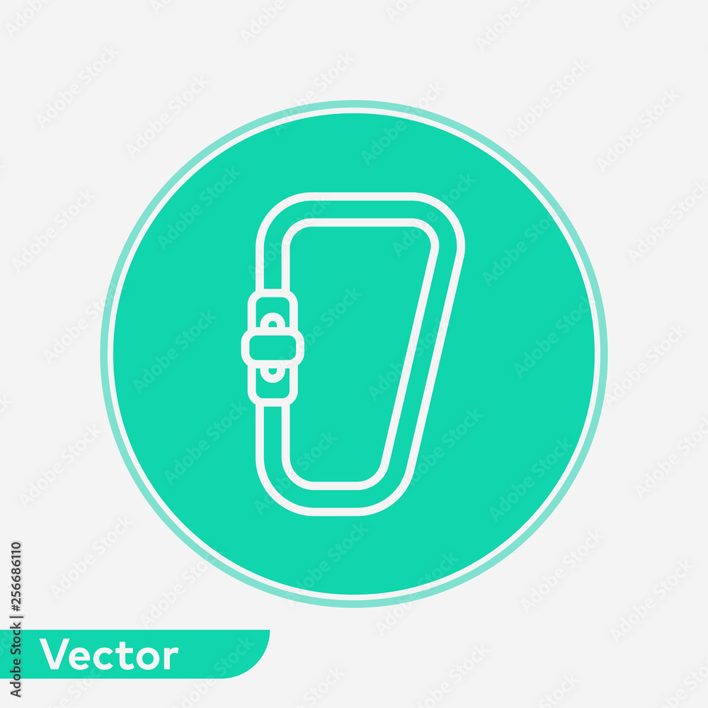 Carabiner vector icon sign symbol Carabiner vector icon sign symbol