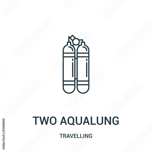 two aqualung icon vector from travelling collection. Thin line two aqualung outline icon vector illustration. Linear symbol.