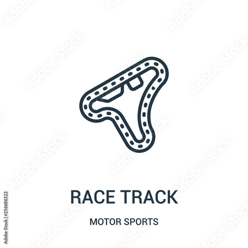 race track icon vector from motor sports collection. Thin line race track outline icon vector illustration. Linear symbol.