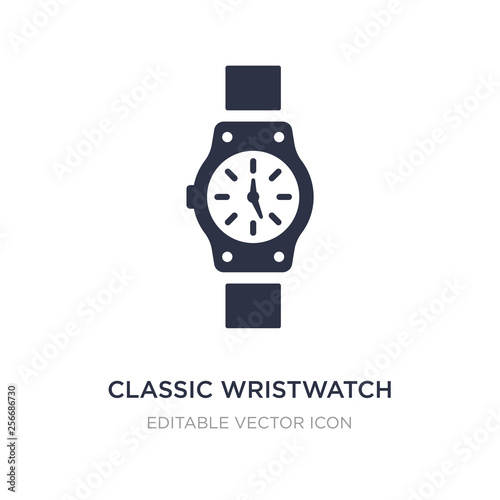 classic wristwatch icon on white background. Simple element illustration from General concept.