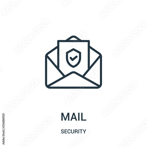 mail icon vector from security collection. Thin line mail outline icon vector illustration. Linear symbol.