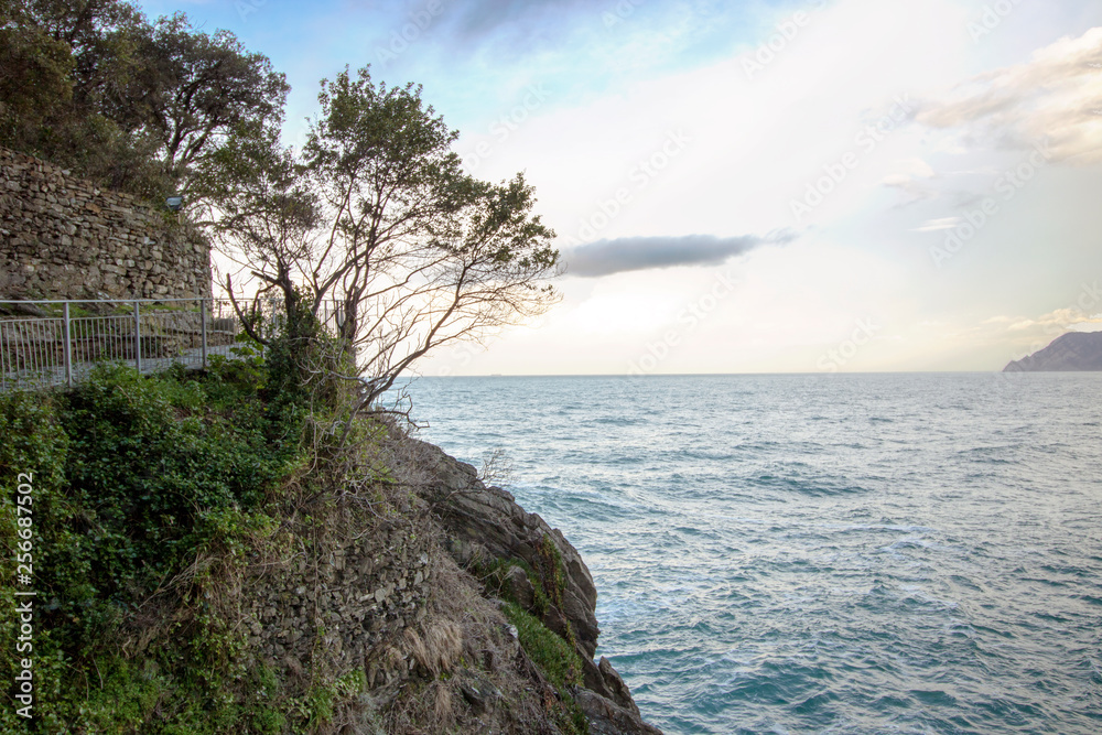 landscape of Cinque Terre at dawn