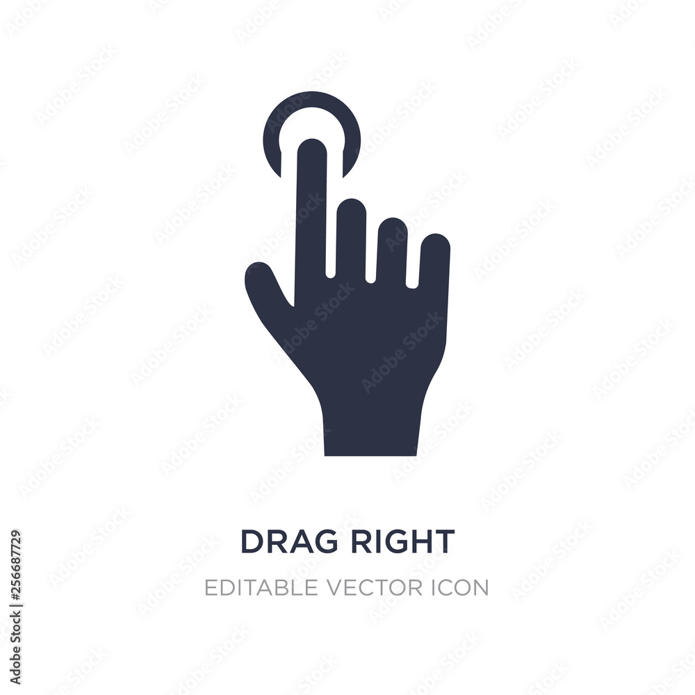 Fototapeta premium drag right icon on white background. Simple element illustration from Guestures concept.