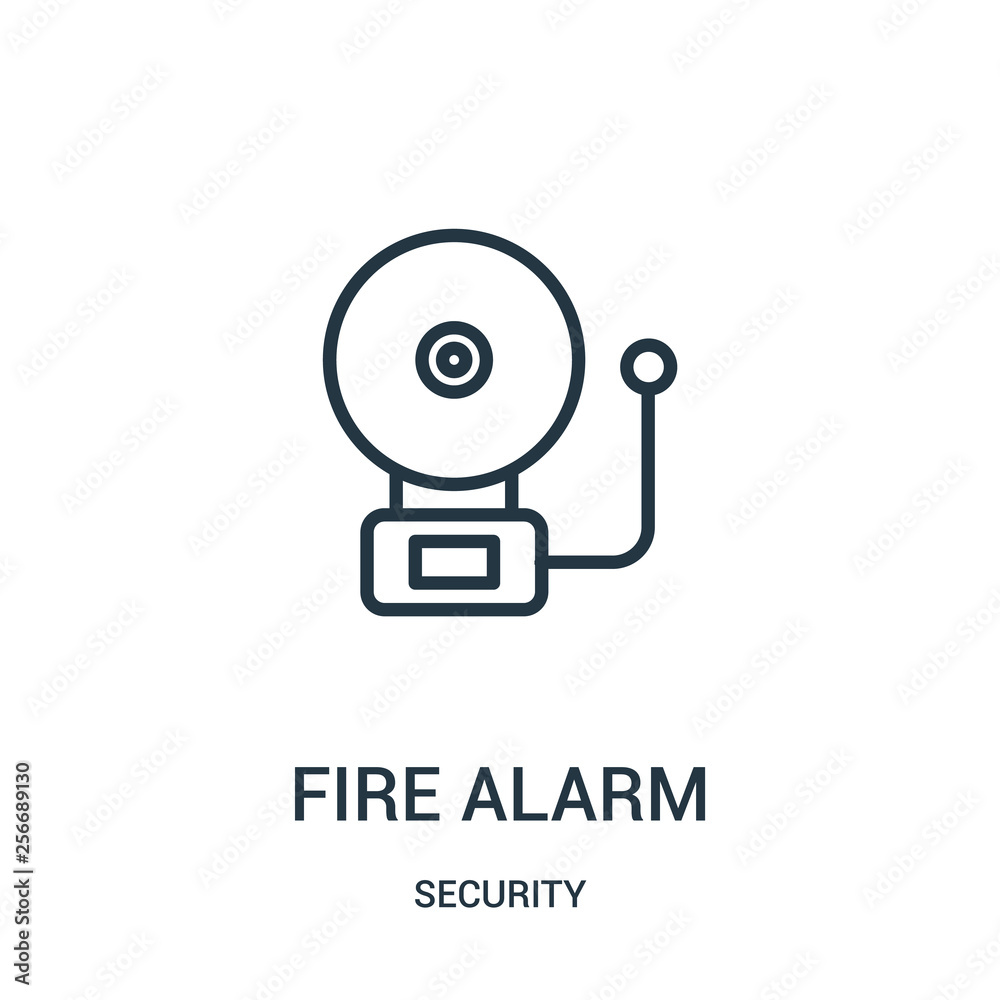 fire alarm icon vector from security collection. Thin line fire alarm ...