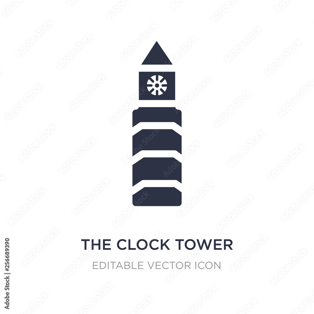 the clock tower icon on white background. Simple element illustration from Monuments concept.
