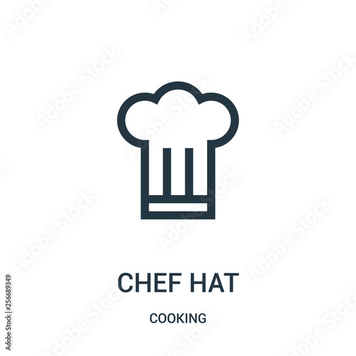 chef hat icon vector from cooking collection. Thin line chef hat outline icon vector illustration. Linear symbol.