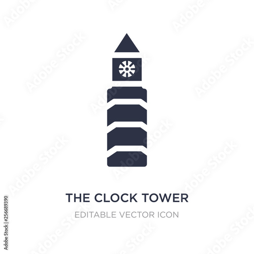 the clock tower icon on white background. Simple element illustration from Monuments concept.