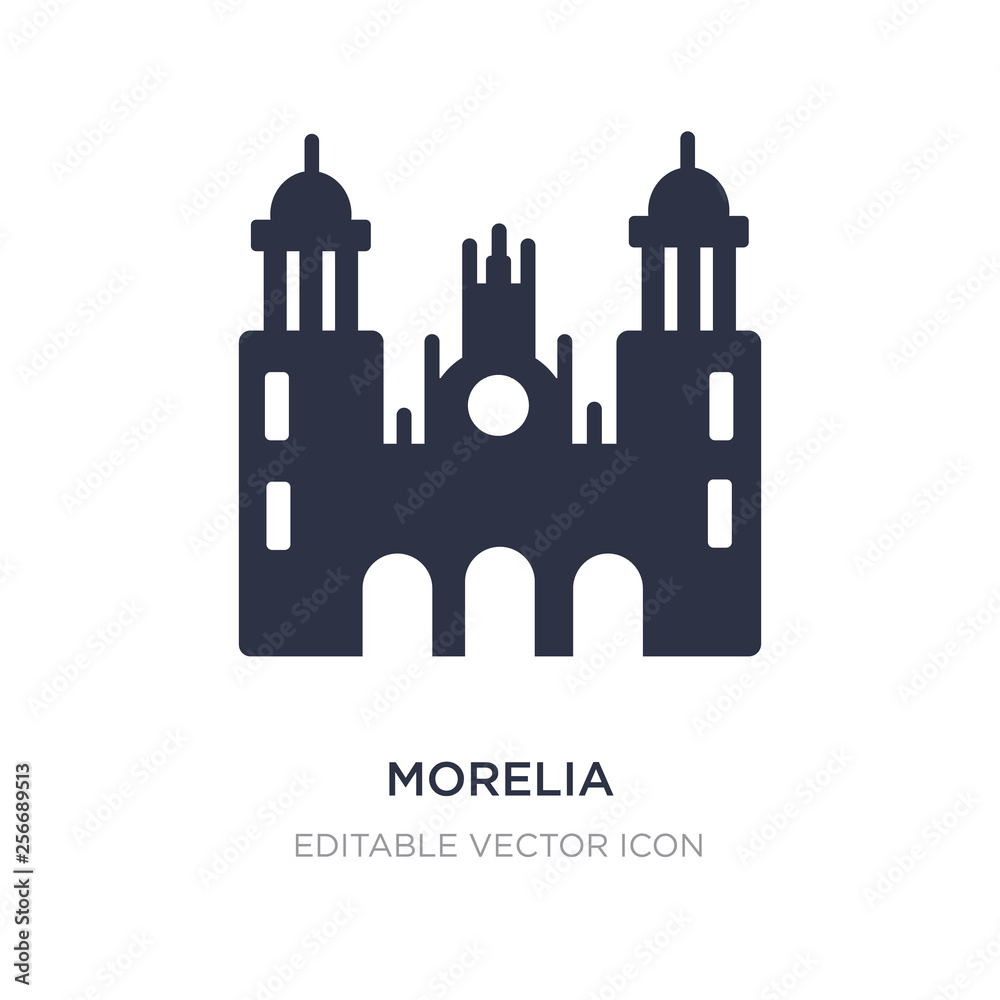 morelia cathedral in mexico icon on white background. Simple element illustration from Monuments concept.