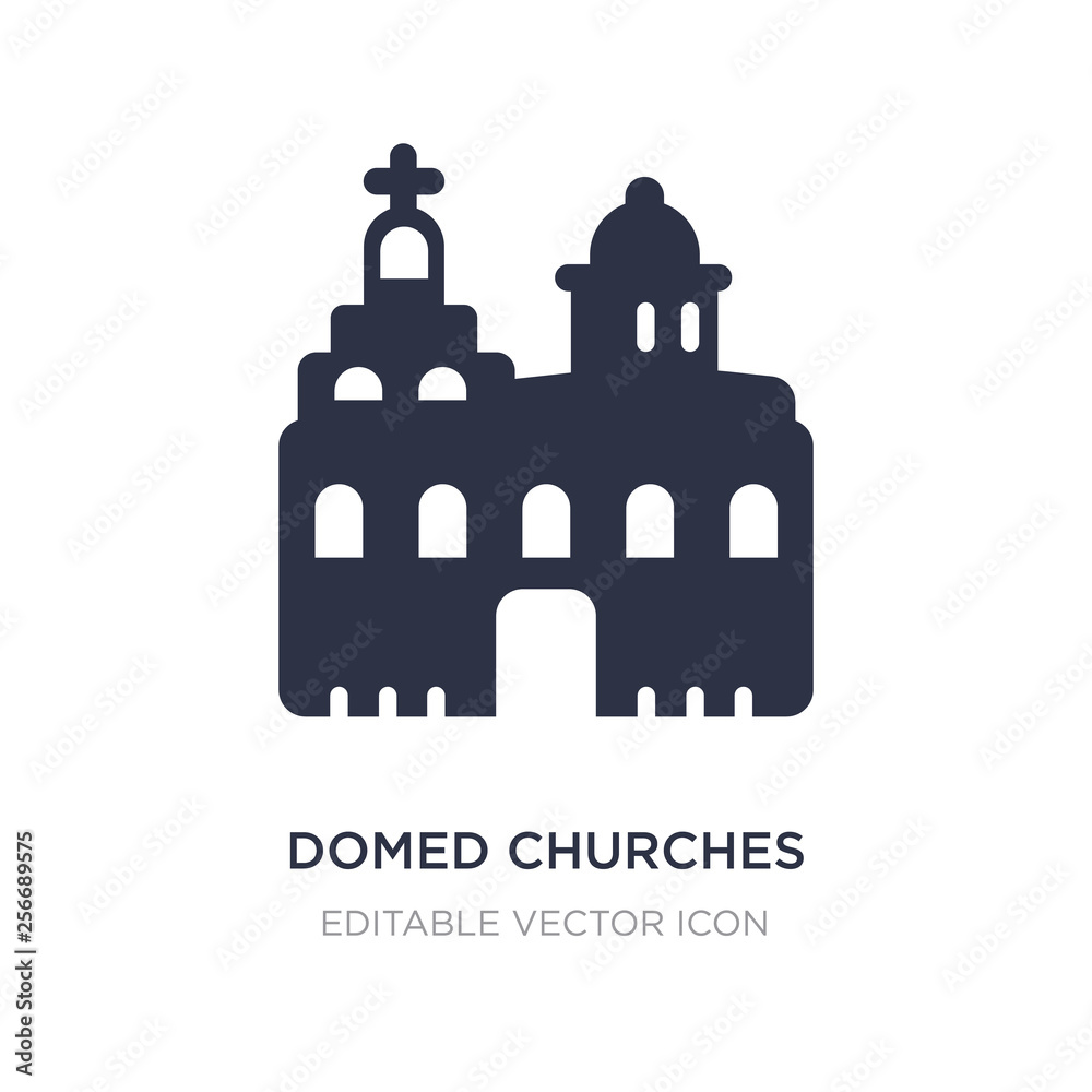 domed churches icon on white background. Simple element illustration from Monuments concept.