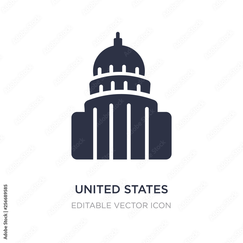 united states capitol icon on white background. Simple element illustration from Monuments concept.