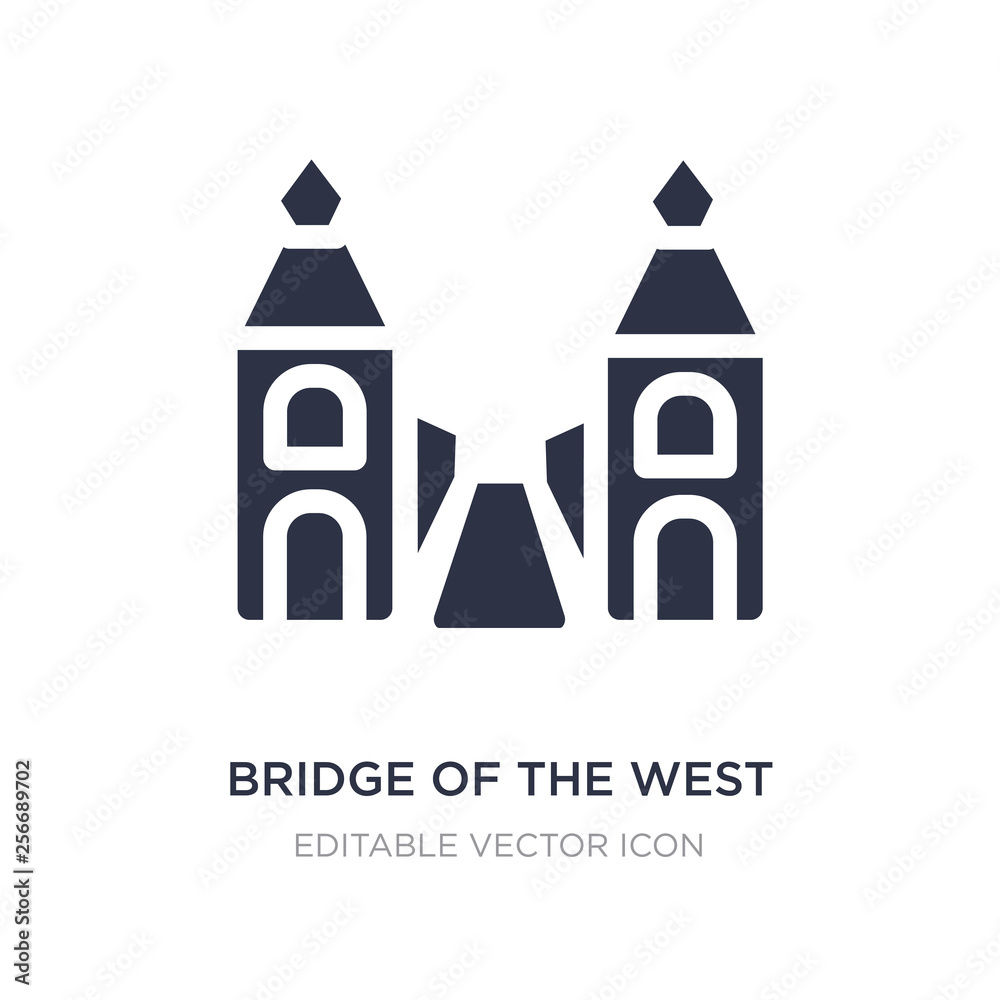 bridge of the west icon on white background. Simple element illustration from Monuments concept.