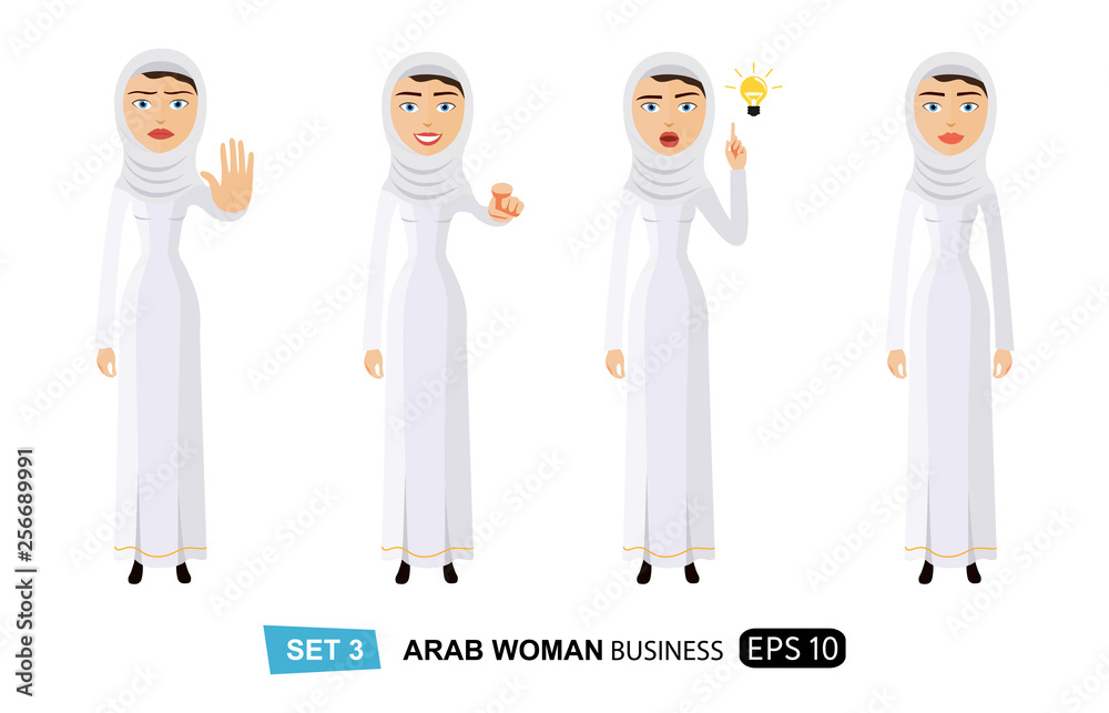 Business arab  woman showing stop gesture with hand politician woman giving a speech get idea