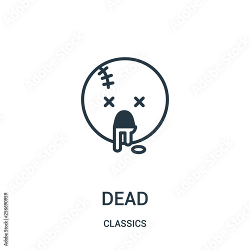 dead icon vector from classics collection. Thin line dead outline icon vector illustration. Linear symbol.