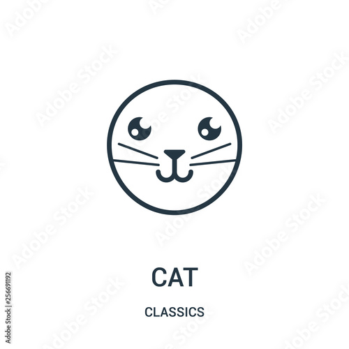 cat icon vector from classics collection. Thin line cat outline icon vector illustration. Linear symbol.