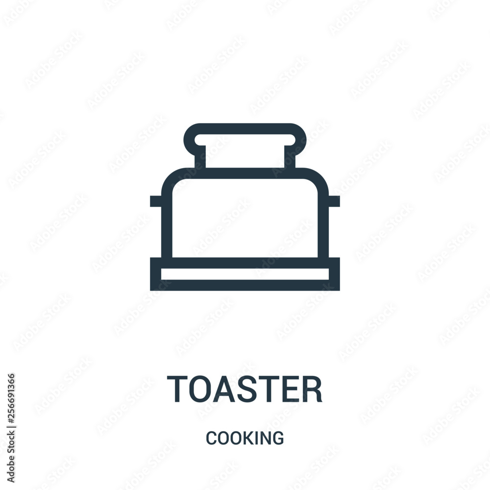 toaster icon vector from cooking collection. Thin line toaster outline icon vector illustration. Linear symbol. toaster icon vector from cooking collection. Thin line toaster outline icon vector illustration. Linear symbol.