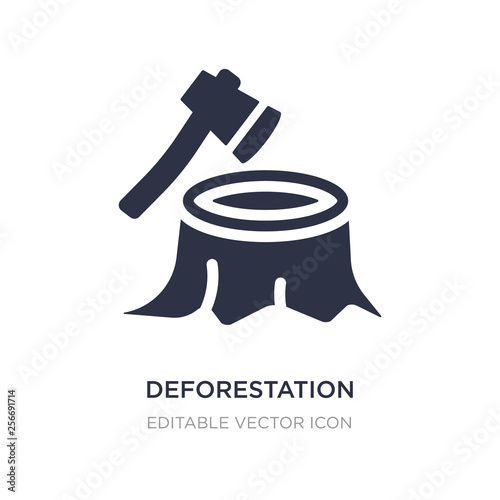 deforestation icon on white background. Simple element illustration from Nature concept.