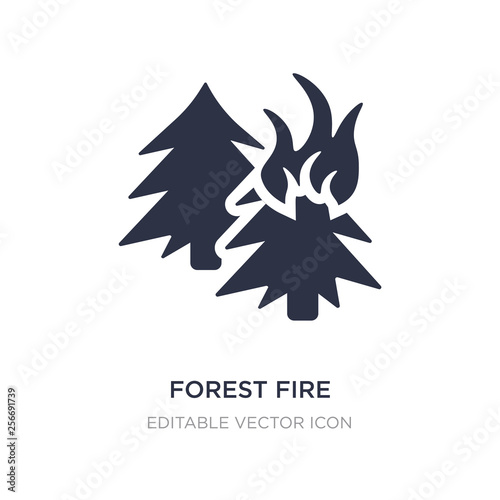 forest fire icon on white background. Simple element illustration from Nature concept.