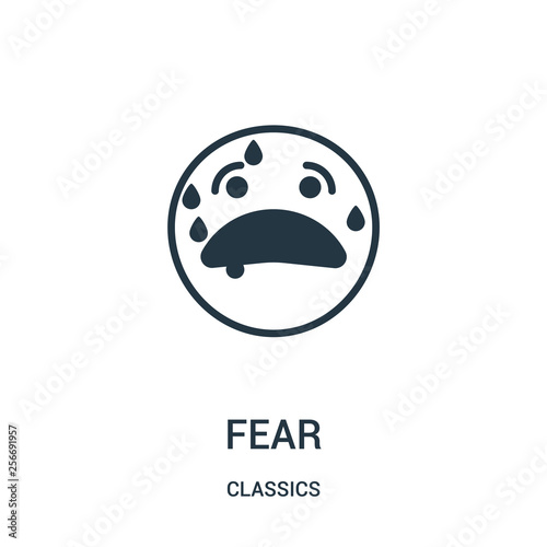 fear icon vector from classics collection. Thin line fear outline icon vector illustration. Linear symbol.