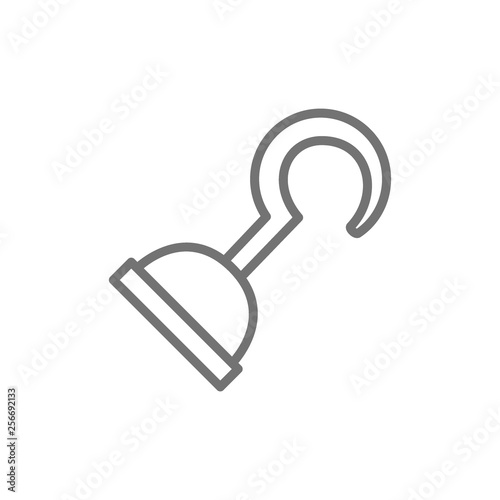 Pirate hook arm line icon.