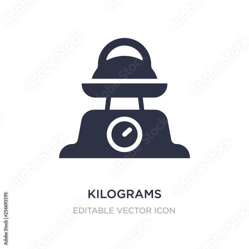 kilograms icon on white background. Simple element illustration from Other concept.