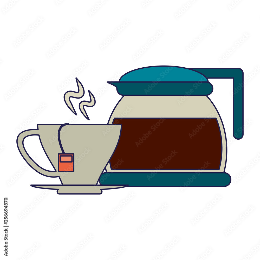 Coffee beverage concept blue lines Coffee beverage concept blue lines