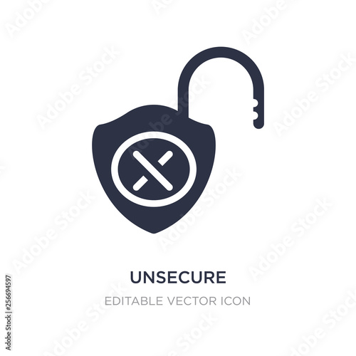 unsecure icon on white background. Simple element illustration from Security concept.