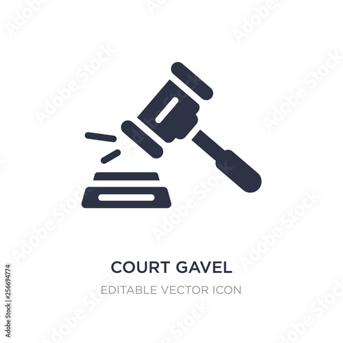 court gavel icon on white background. Simple element illustration from Security concept.