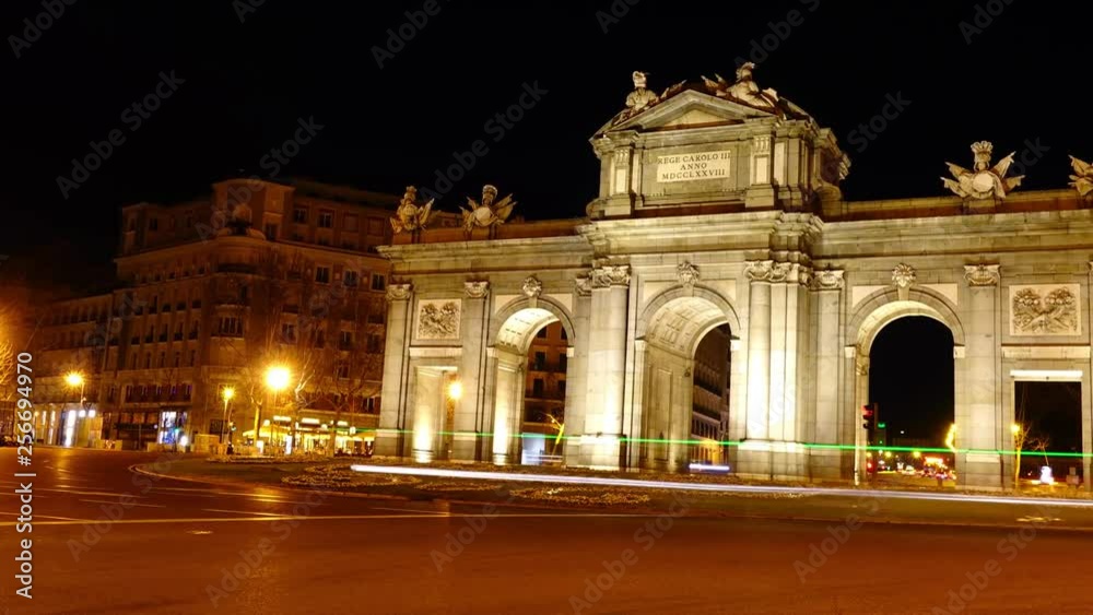 The Puerta de Alcala. Time lapse. Madrid. The Puerta de Alcala. Time lapse. Madrid.