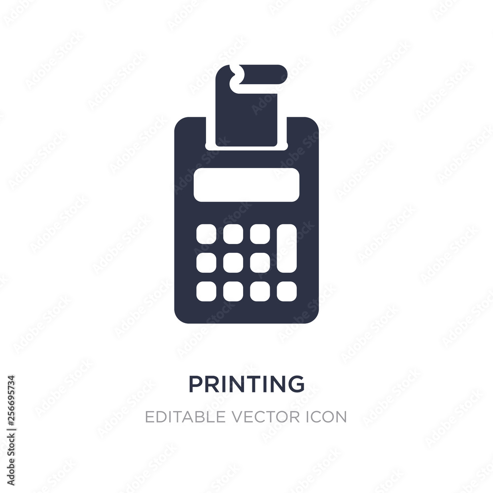 printing calculator icon on white background. Simple element illustration from Tools and utensils concept. printing calculator icon on white background. Simple element illustration from Tools and utensils concept.