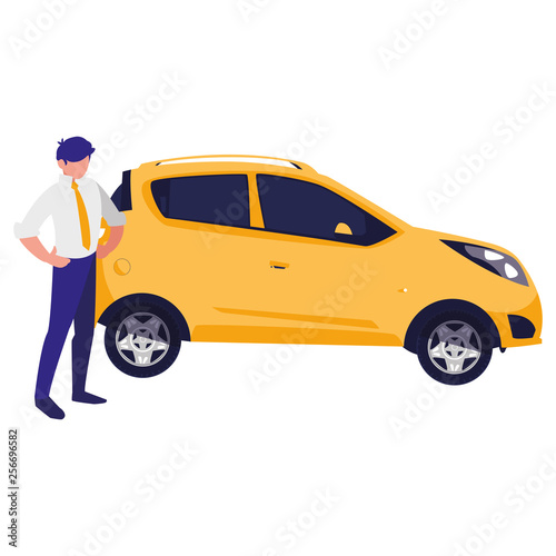 businessman with car character