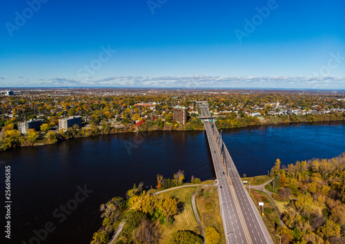 Montreal in autumn, aerial view