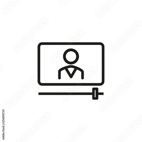 Distance education line icon