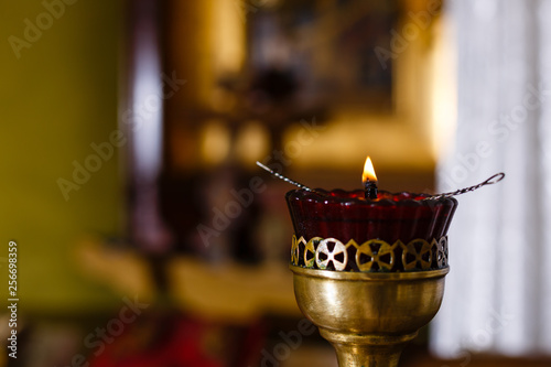 Wax candles in the orthodox church