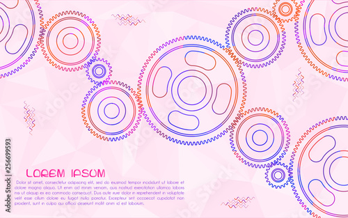 Gears. Abstract background for technical webpage. Vector illustration.