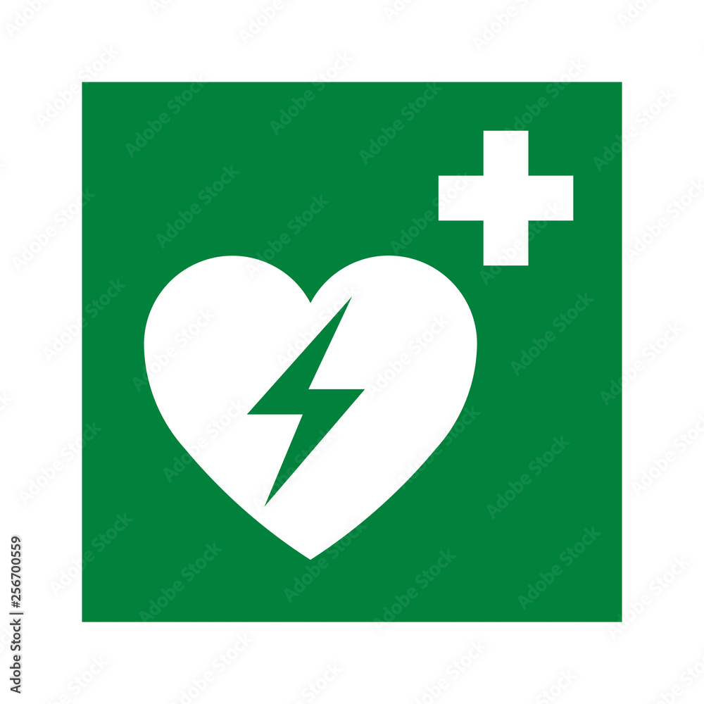 AED, Automated External Defibrillator sign Stock Illustration | Adobe Stock