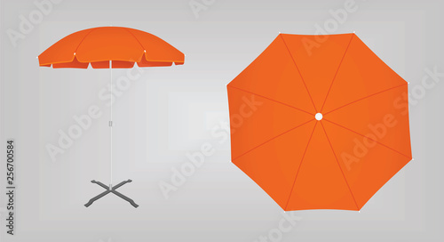 Orange sun umbrella. vector illustration