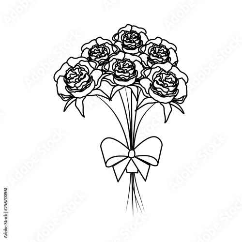 beutiful roses bouquet with bowtie