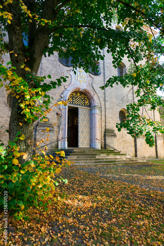 Fototapeta Naklejka Na Ścianę i Meble -  entrance of  Maria Kreuz Church in Landsberg am Lech, Germany 4
