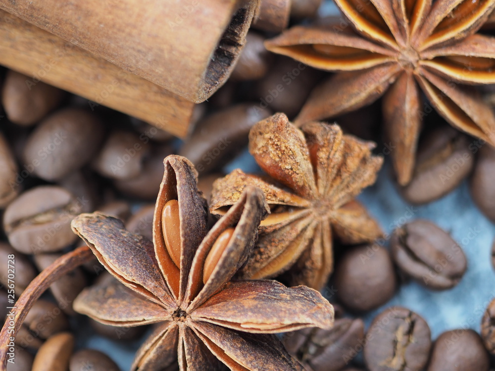 star anise and cinnamon and coffee