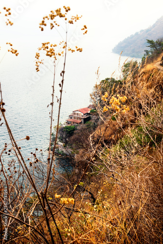 View on lake of Atitlan from walking path between Santa Cruz and Jaibalito, Lago de Atitlan, Guatemala photo